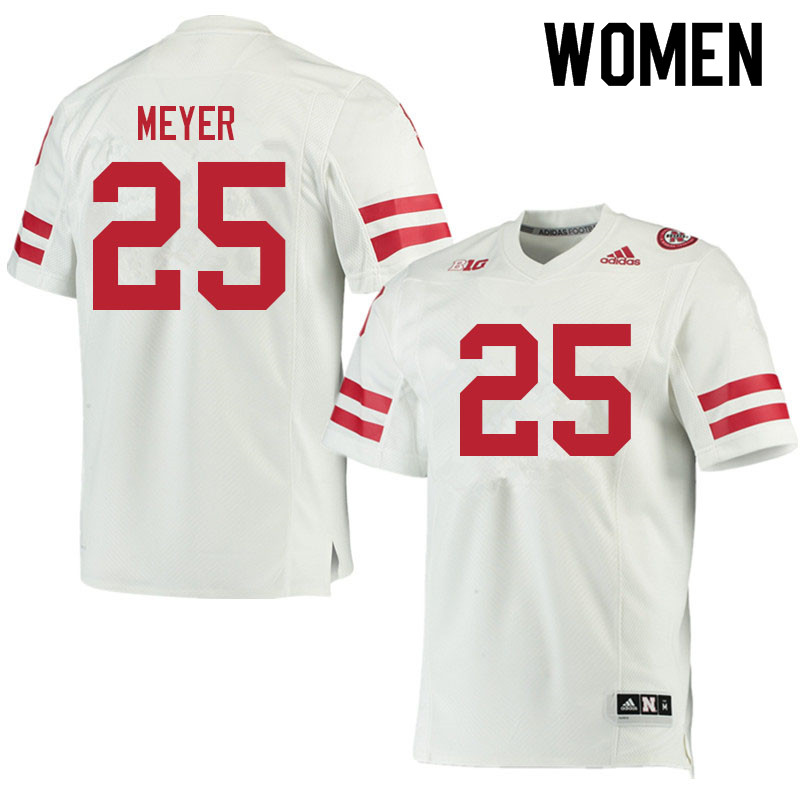 Women #25 Kelen Meyer Nebraska Cornhuskers College Football Jerseys Sale-White - Click Image to Close